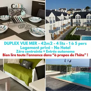 Face Ocean, Duplex 35m2 Au Calme - 4 Lits - Parking - Appartement Audierne